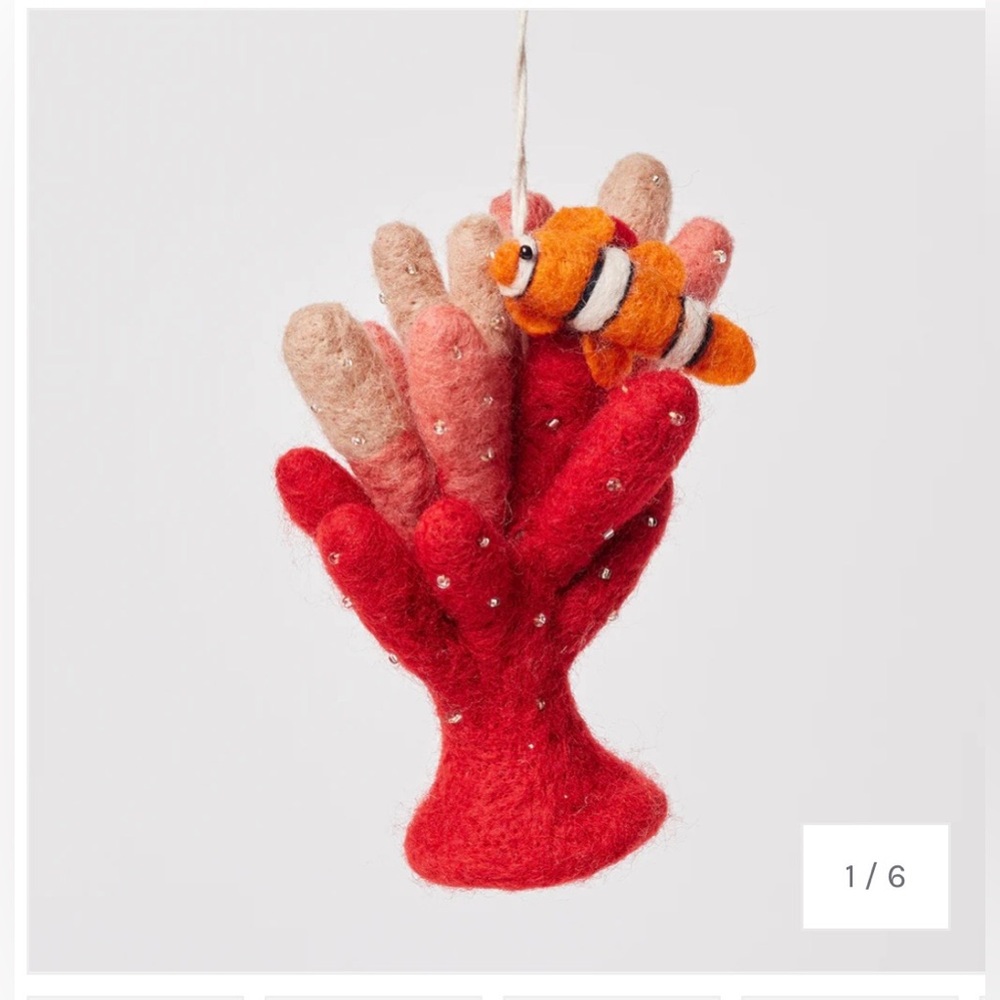 Craftspring Colorful Coral and Clownfish Ornament